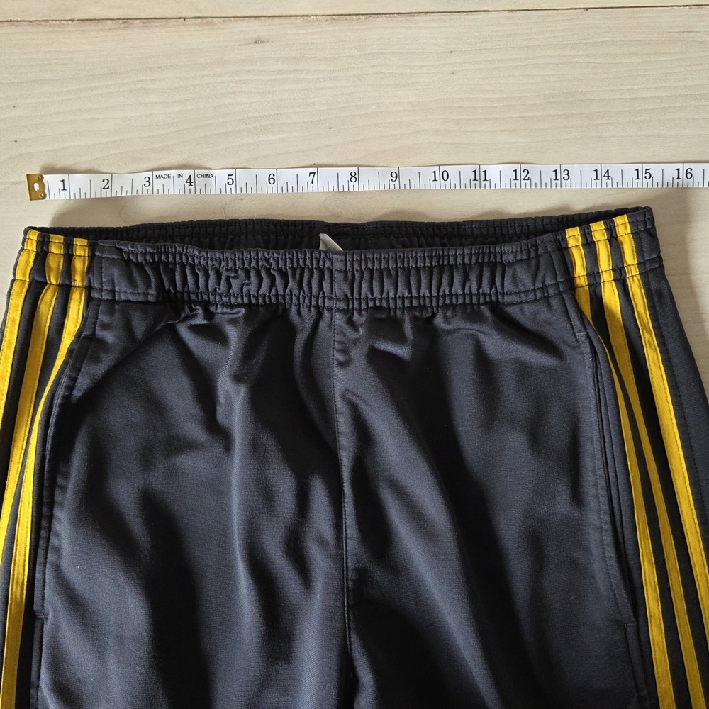 Vintage 2003 Adidas Snap Button Track Pants - Men's Medium Black/Yellow Thrashed - Picture 3 of 13